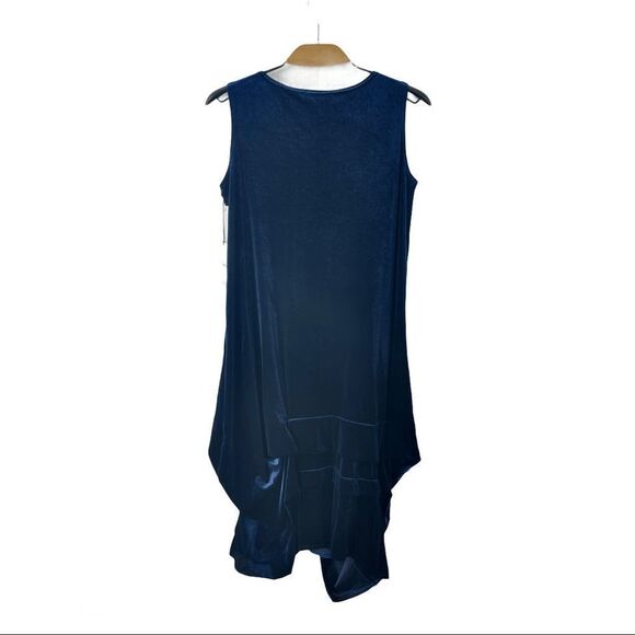 Nwt Sympli Sleeveless Dream Tuck Dress in Navy Velvet 10 - Picture 3 of 5